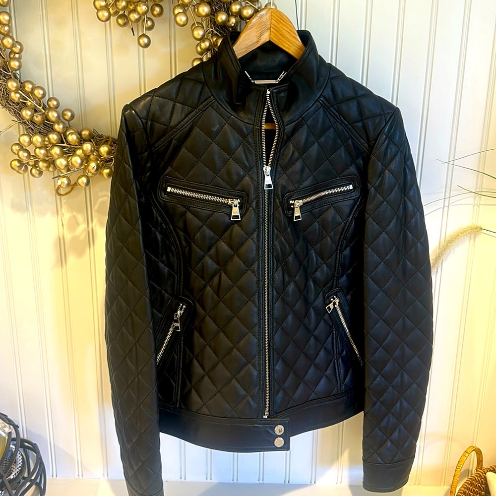 100% Genuine Leather Black Moto Jacket